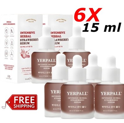 6X Yerpall Intensive Herbal Strawberry Serum Premium Extracts Whitening Anti Agi