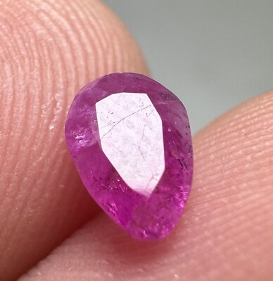0.90 Carat Top Quality Natural Transparent Pear Cut Pink Ruby from Afghanistan