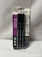 Tombow 3pk MONO DRAWING PEN Water Based Pigment Ink Markers Craft Artist 3 Sizes