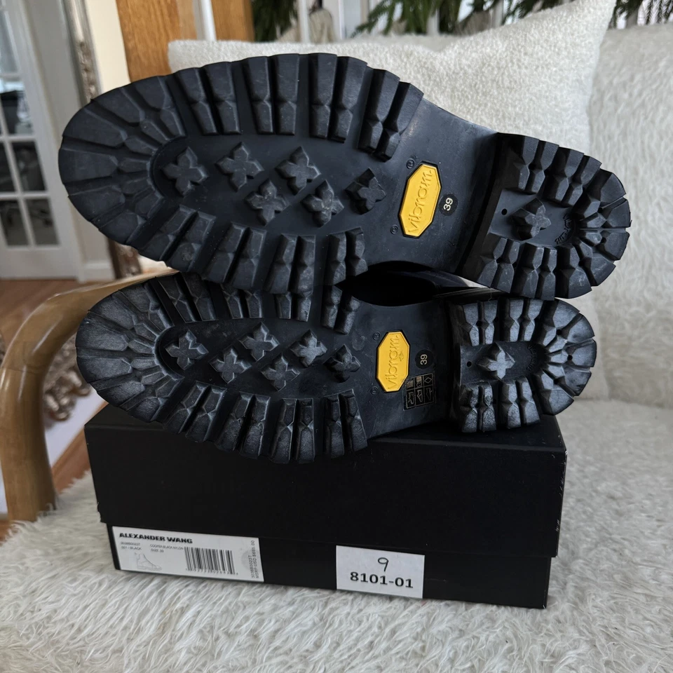 Alexander Wang Negro Cooper Tachonado Nylon Lona Botas con Tachuelas Talla 39 Foto 4 de 4