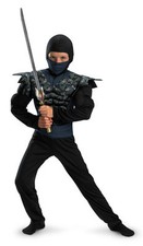 SHADOW NINJAS NIGHT CAMO NINJA CHILD HALLOWEEN COSTUME SIZE SMALL 4-6