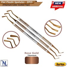3PCS Dental Composite Filling Spatulas   Flat Plastic Instruments with Rose Gold