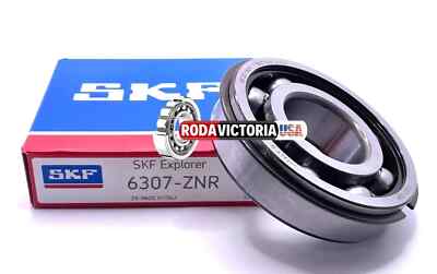 SKF 6307 ZNR Ball Bearing, Metal Shieklded One Side + Snap Ring 35x80x21 mm