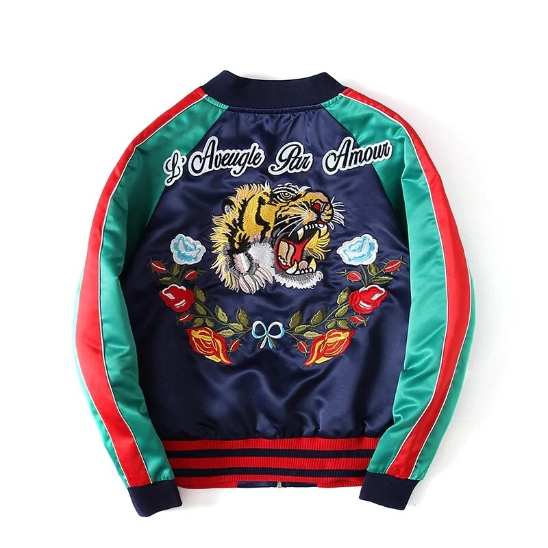 Japanese Jacket Tiger Embroidery Unisex Fashion Vintage Baseball