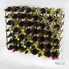 Cranville wine rack storage 56 bottle pine wood and metal wine rack assembled
