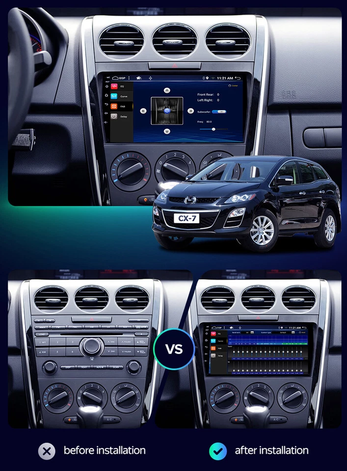 Für Mazda CX-7 2008-2015 Autoradio CarPlay Android 13.0 BT WIFI GPS Navi 2+64GB - Bild 2 von 4