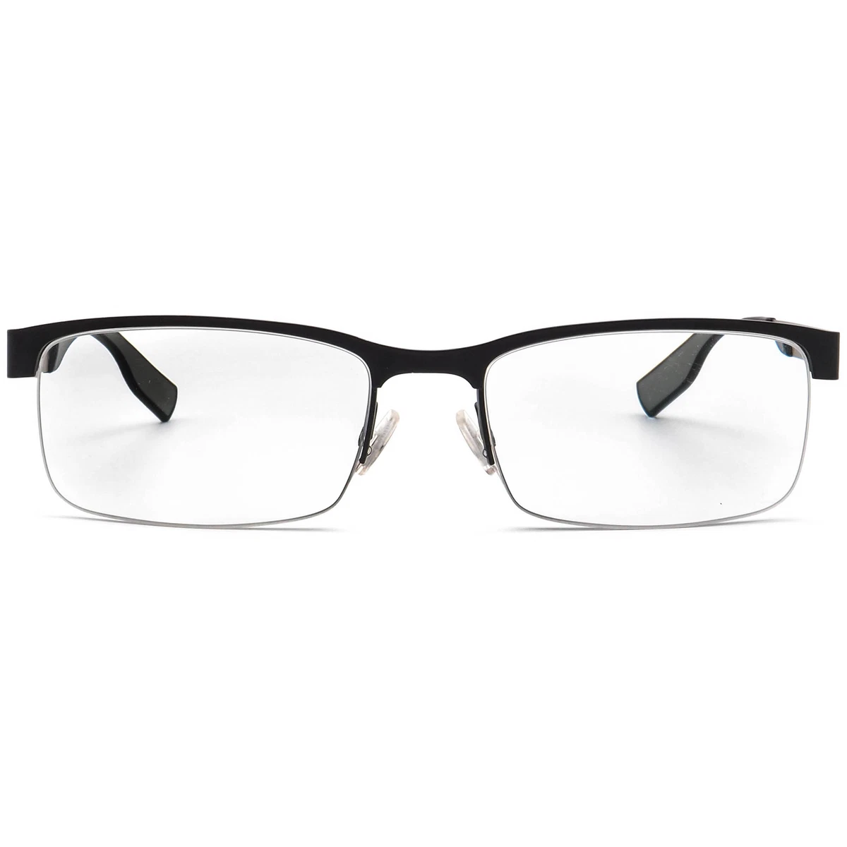 Hugo Boss Eyeglasses BOSS 0565 92K Black Silver Half Rim Metal