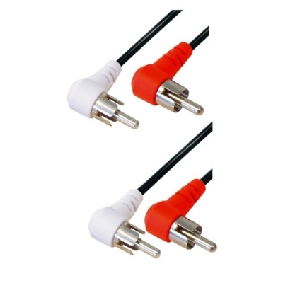 1m Chinchkabel Cinch Cynch RCA Kabel 2x Chinch gewinkelte 90° Stecker kurze