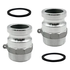 2PCS Type F Aluminum Cam and Groove Fittings 3" Gaskets Included