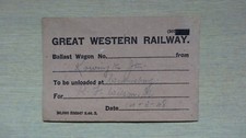 Great Western Railway wagon ticket.