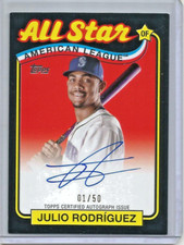 Julio Rodriguez 2024 Topps All Star Black Autograph #01/50
