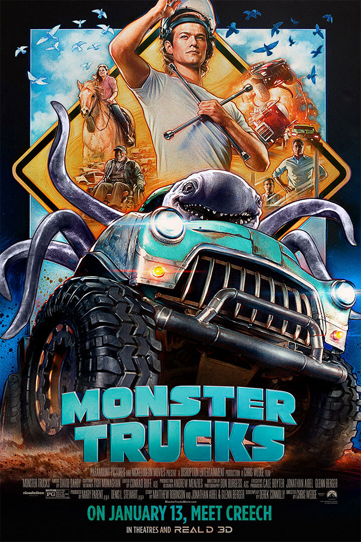 Monster Trucks Action Adventure Wall Indoor Room Outdoor Poster