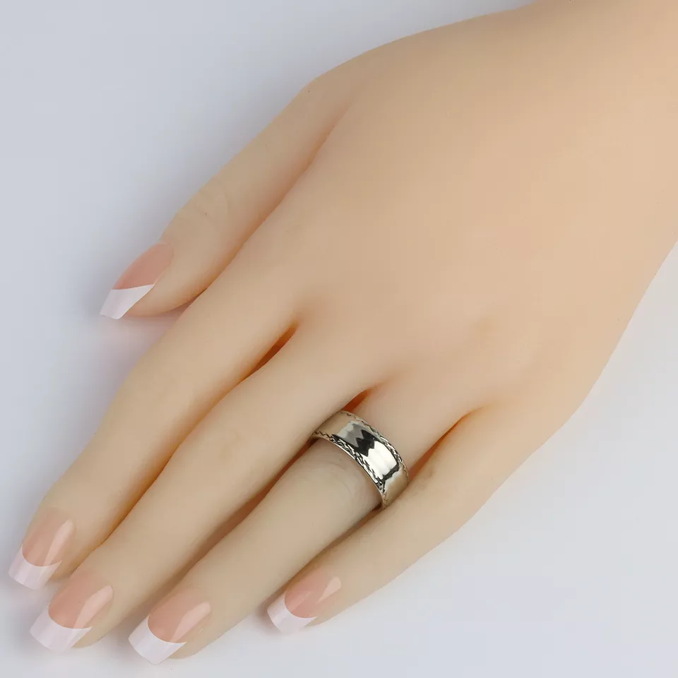 Anillo ArtCarved de oro blanco de 14k banda ancha para mujer talla 9 Foto 2 de 3