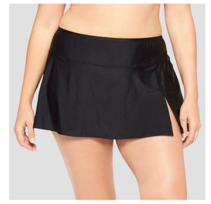 plus size black swim skirt