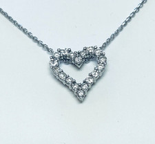 DIAMOND HEART PENDANT 14K WHITE GOLD ONE CARAT