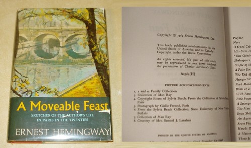 Ernest Hemingway A Moveable Feast Sketches 1st Ed 1st Print A-364 HCDJ 1964