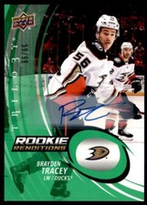 2022-23 TRILOGY ROOKIE RENDITIONS GREEN BRAYDEN TRACEY AUTO 59/99 ANAHEIM DUCKS