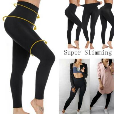 Women Anti Cellulite Compression Leggings Leg Shaper High Waist Black Shapewear