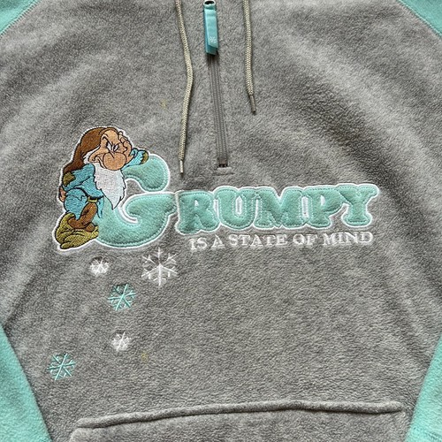 2000s Y2K Disney Grumpy Snow White Seven Dwarfs fleece hoodie size 2XL - Picture 2 of 7