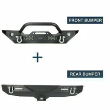 Different Trail Front & Rear Bumper Comb Fit 2007-2018 Jeep Wrangler JK Steel