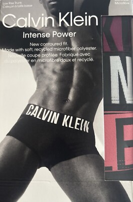 $64 New In Box Calvin Klein Intense Power 3-Pack Microfiber Low Rise Trunk Small