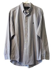 Ralph Lauren Blake Mens Long Sleeve Shirt Sz L 100% Two-Ply Cotton Button Down