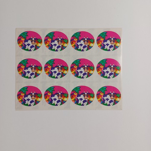 Vintage Lisa Frank Sticker Sheet S112 -Cows -Hearts -HTF Rare 80s Unused - Picture 6 of 11