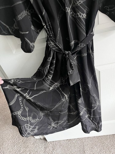 St. John Damen schwarzes Midikleid zum Selbstbinden Größe 4 ruhig Luxus Business Designer - Bild 3 von 11