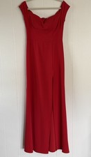 Windsor Red Formal Dress Off-Shoulder Sweetheart Neck Short Sleeve 11/12