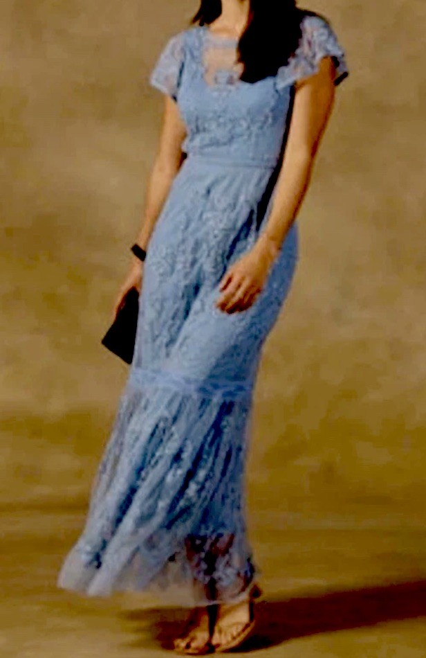 NEW Sundance Catalog Sky Light Blue Mayfield Embroidered Lace Dress Formal S