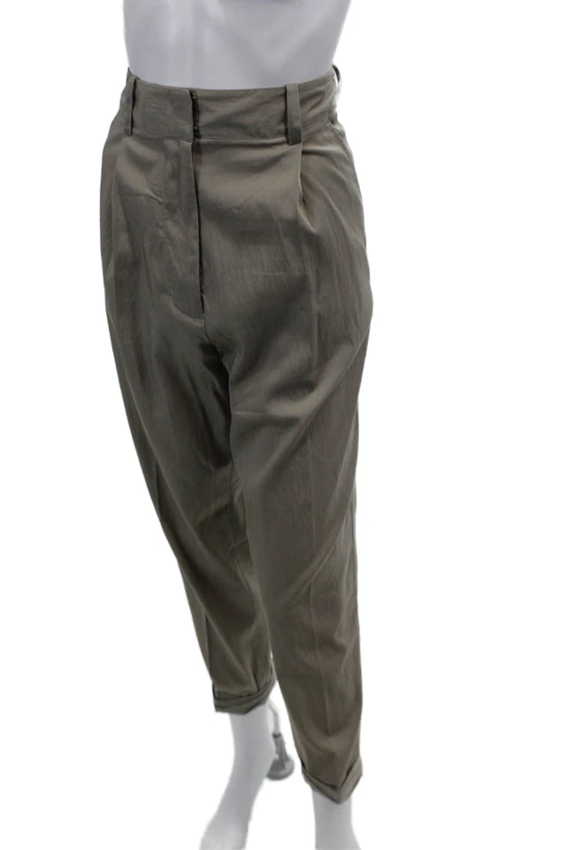 3.1 Phillip Lim 女式打褶前高腰紧身腿裤灰色 2 码 — 第 2/4 张图片