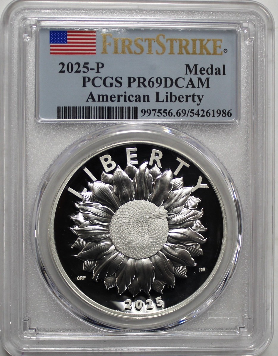 2025 P American Liberty Sunflower Silver Medal PCGS PR69 DCAM