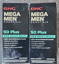 2x GNC Mega Men 50 PLUS One-Daily Multi Multivitamin 60 Caplets Exp. 06/26