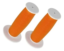 OldSchool White/Orange BMX TURBO MUSHROOM Grip Vintage Cruiser Bicycle Handlebar