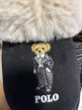 Fur Slippers Bear Polo Size 6