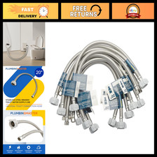 12pcs 20" Braided Stainless Steel Toilet Water Supply Line, 3/8" Comp x 7/8" BC,
