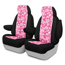 For Buick Verano 12-17 Hawaiian 1st Row Pink W Black Custom Seat Covers For Buick Verano 12-17 Hawaiian 1st Row Pink W Black Custom Seat Covers