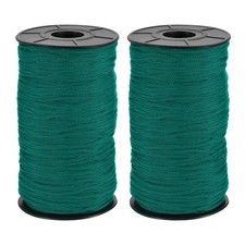 2 Pcs Polyester Macrame Cord 3mm x 131 Yards Crochet Braided Rope Deep Green