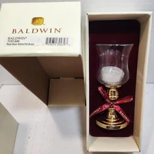 Baldwin Brass Candle stick w/ glass  Plain Base Votive 7137.030- NOS