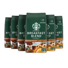 Starbucks Breakfast Blend Ground Medium Roast Coffee 6 Bags - old Stock