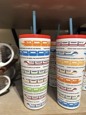 Disney Parks Monorail Steel Tumbler Please Stand Clear Of The Doors 22oz New