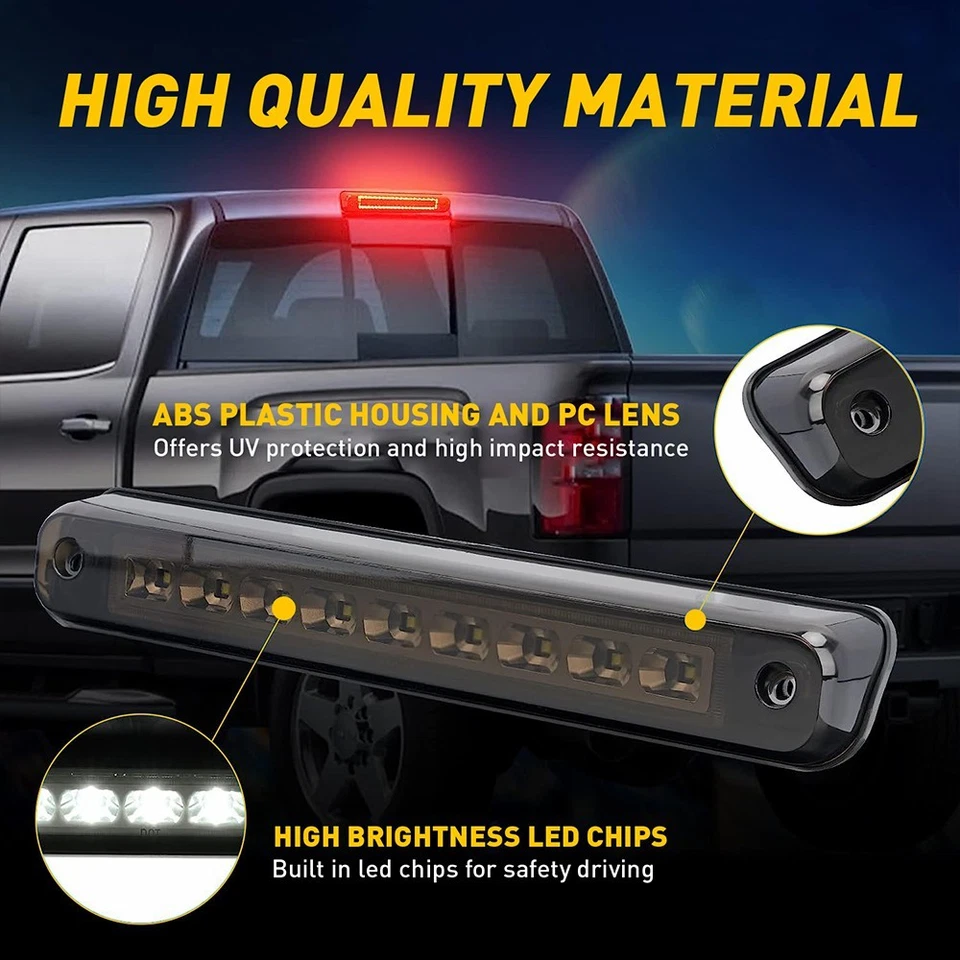 TERCERO FRENO COMPLETO LED NEGRO AHUMADO PARA LUZ CHEVY C1500/K1500 1988-1999 Foto 2 de 4