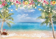 "7x5ft Summer Hawaiian Beach Ocean Photography Backdrop Sky Seaside Tropical P..