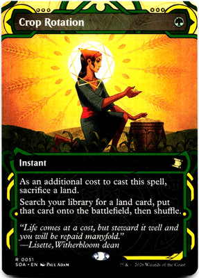 mtg cards like crop rotation put that card onto the battlefield Why is this card a