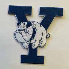 YALE UNIVERSITY BULLDOGS vintage IRON ON PATCH 3.5 X 3 A1