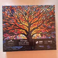 Stained Glass Colorful Mosaic Tree Of Life 1000 Piece 50x70 Cm Puzzle New Sealed