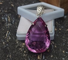 Natural Pink Topaz Teardrop Pendant – 107 Ct Collector's Gemstone Jewelry
