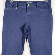 Lauren Ralph Lauren Chino Pants Flat Front Dark Navy Women  s Size 8 32x28"Rise 9
