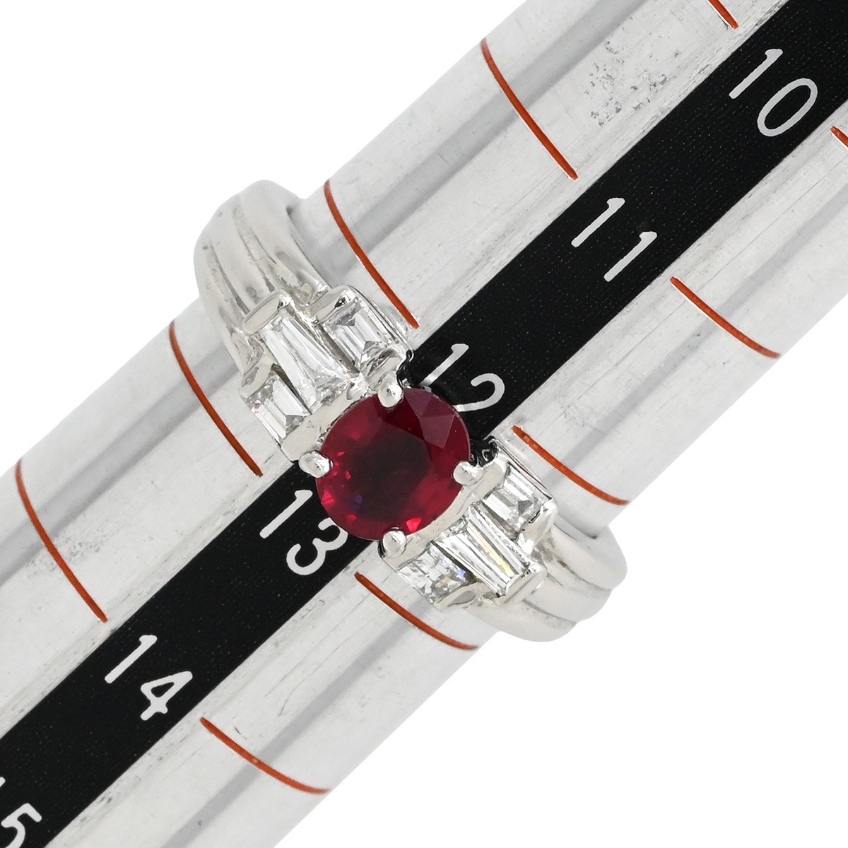 Ring ring Ruby da Earring Pt900 Ruby diamond Plat… - image 5