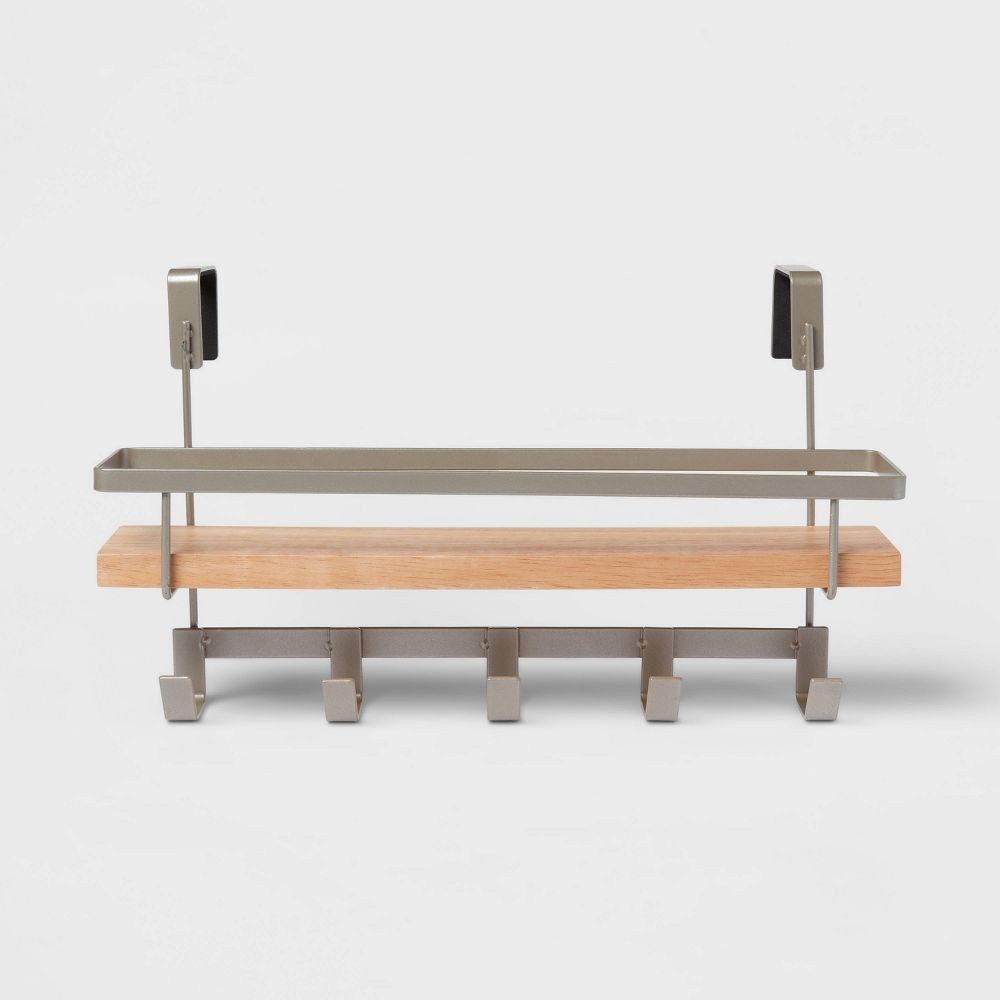 Стеллаж для полок с 5 крючками из матового никеля - Brightroom